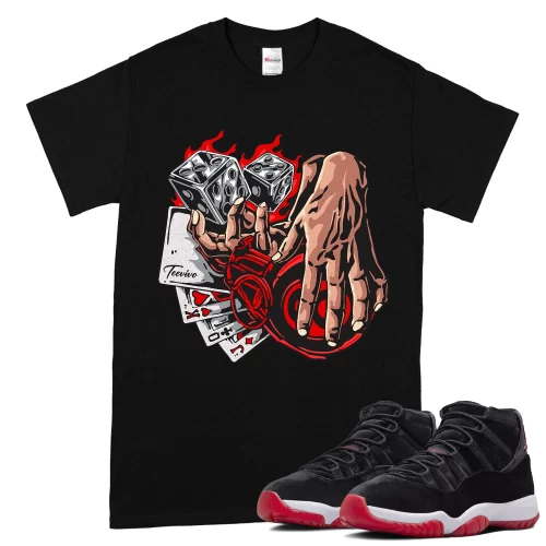 TeeVivo T-Shirt Match Air Jordan 11 Retro Bred Velvet Gambling – Air Jordan 11 Shirt, AJ11 Shirt
