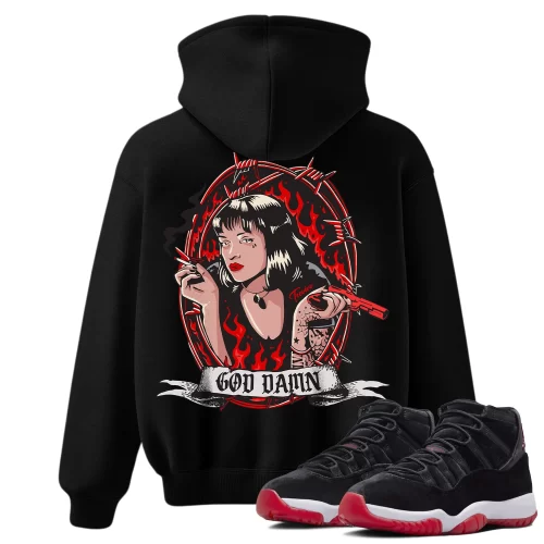 TeeVivo Hoodie Match Air Jordan 11 Retro Bred Velvet God Daaamn – Air Jordan 11 Hoodie, AJ11 Hoodie