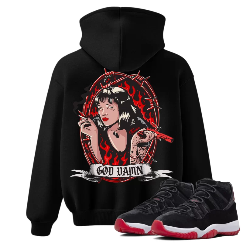 TeeVivo Hoodie Match Air Jordan 11 Retro Bred Velvet God Daaamn – Air Jordan 11 Hoodie, AJ11 Hoodie