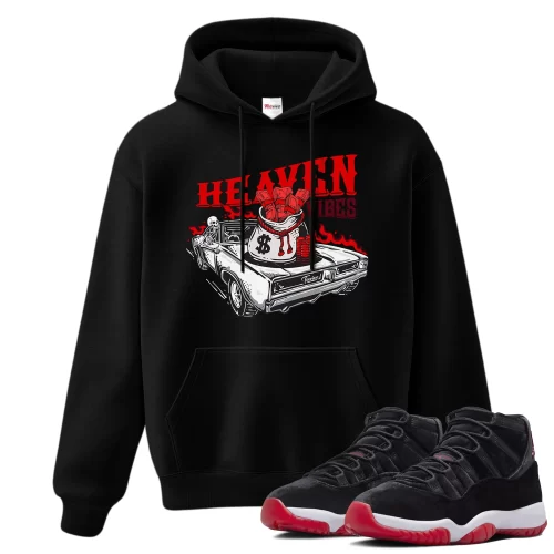 TeeVivo Hoodie Match Air Jordan 11 Retro Bred Velvet Heaven vibes – Air Jordan 11 Hoodie, AJ11 Hoodie