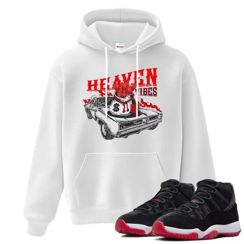 TeeVivo Hoodie Match Air Jordan 11 Retro Bred Velvet Heaven vibes – Air Jordan 11 Hoodie, AJ11 Hoodie