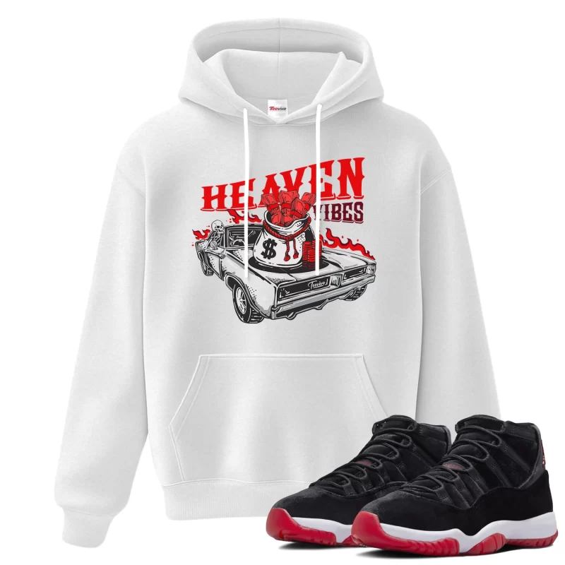 TeeVivo Hoodie Match Air Jordan 11 Retro Bred Velvet Heaven vibes – Air Jordan 11 Hoodie, AJ11 Hoodie