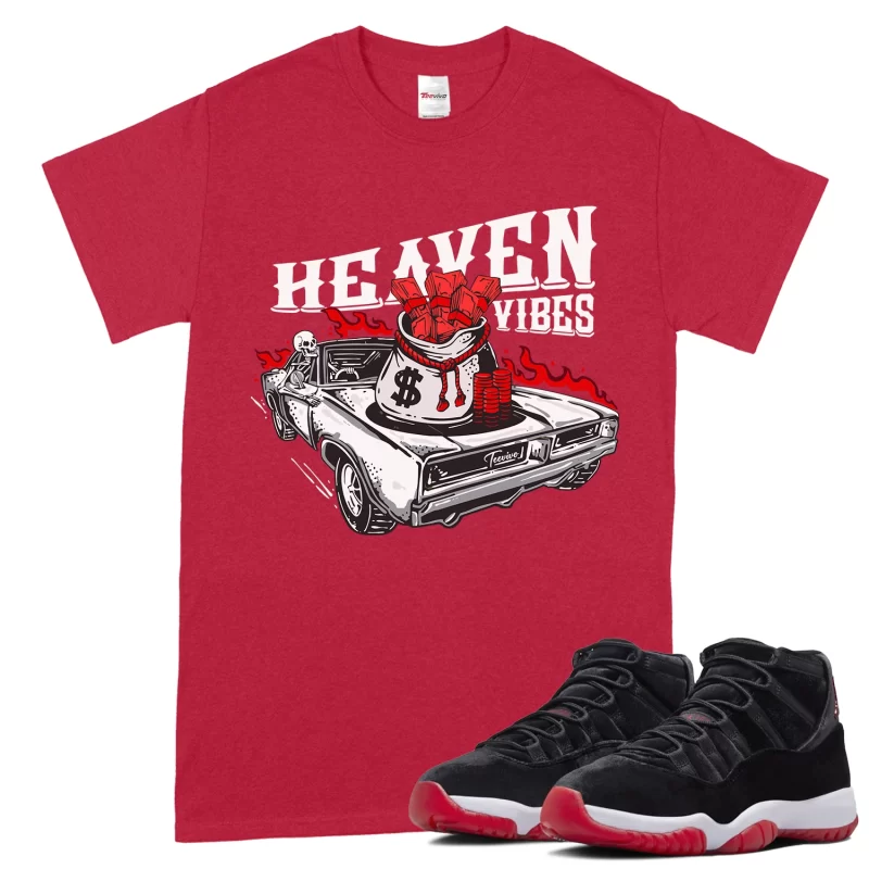 TeeVivo T-Shirt Match Air Jordan 11 Retro Bred Velvet Heaven vibes – Air Jordan 11 Shirt, AJ11 Shirt