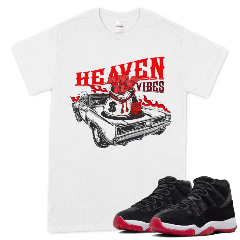 TeeVivo T-Shirt Match Air Jordan 11 Retro Bred Velvet Heaven vibes – Air Jordan 11 Shirt, AJ11 Shirt