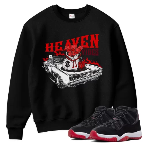 TeeVivo Sweatshirt Match Air Jordan 11 Retro Bred Velvet Heaven vibes – Air Jordan 11 Sweatshirt, AJ11 Sweatshirt