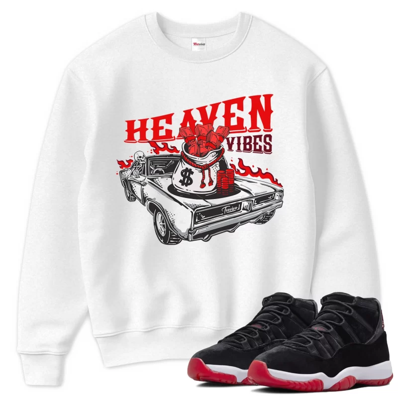 TeeVivo Sweatshirt Match Air Jordan 11 Retro Bred Velvet Heaven vibes – Air Jordan 11 Sweatshirt, AJ11 Sweatshirt