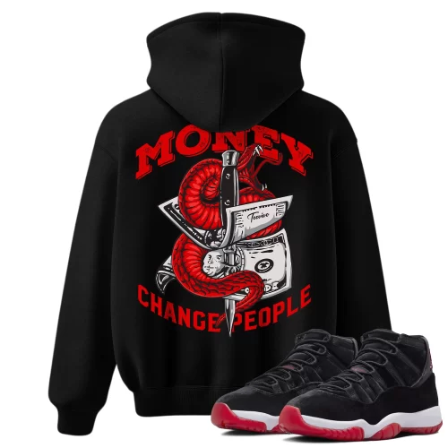 TeeVivo Hoodie Match Air Jordan 11 Retro Bred Velvet Money change people – Air Jordan 11 Hoodie, AJ11 Hoodie