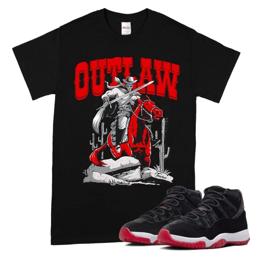 TeeVivo T-Shirt Match Air Jordan 11 Retro Bred Velvet Outlaw – Air Jordan 11 Shirt, AJ11 Shirt