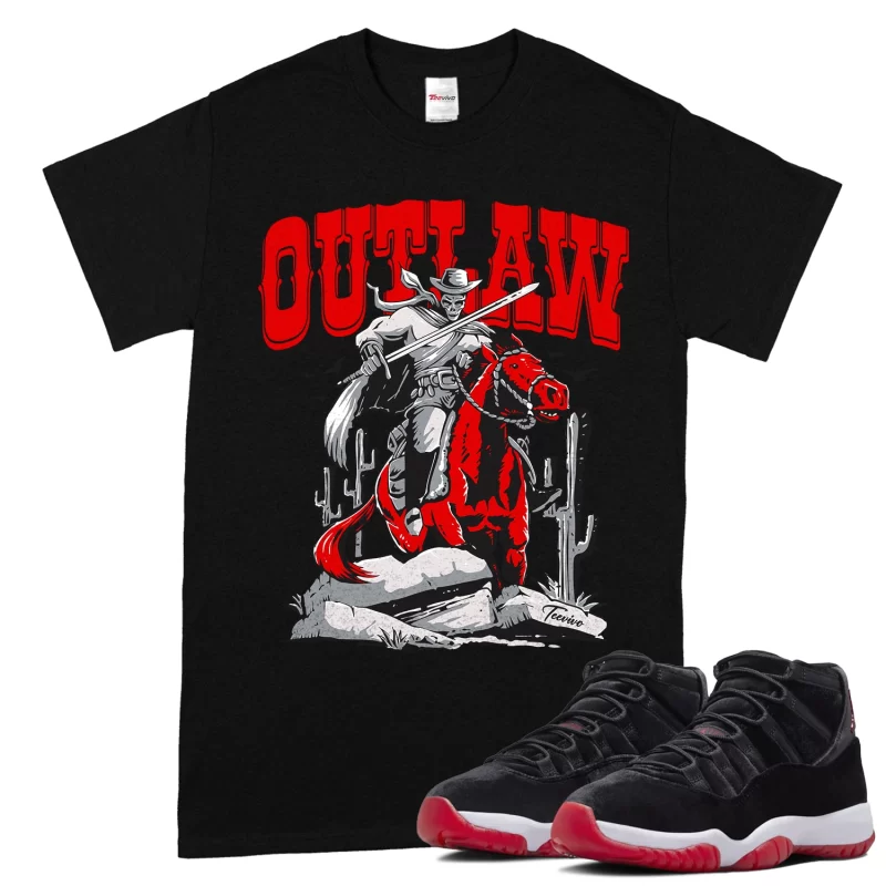 TeeVivo T-Shirt Match Air Jordan 11 Retro Bred Velvet Outlaw – Air Jordan 11 Shirt, AJ11 Shirt