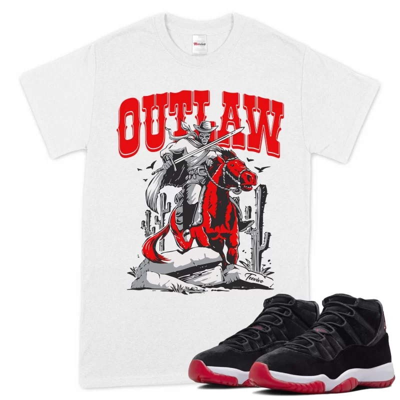 TeeVivo T-Shirt Match Air Jordan 11 Retro Bred Velvet Outlaw – Air Jordan 11 Shirt, AJ11 Shirt