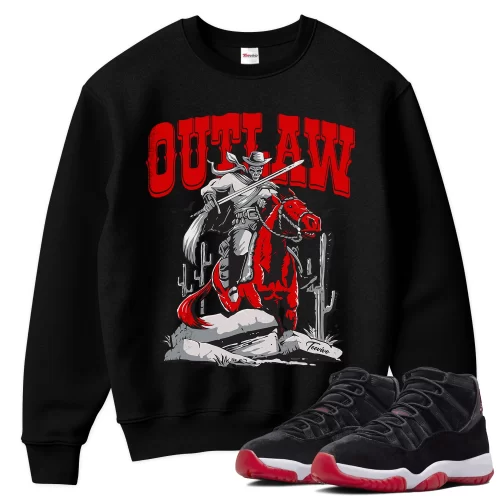 TeeVivo Sweatshirt Match Air Jordan 11 Retro Bred Velvet Outlaw – Air Jordan 11 Sweatshirt, AJ11 Sweatshirt