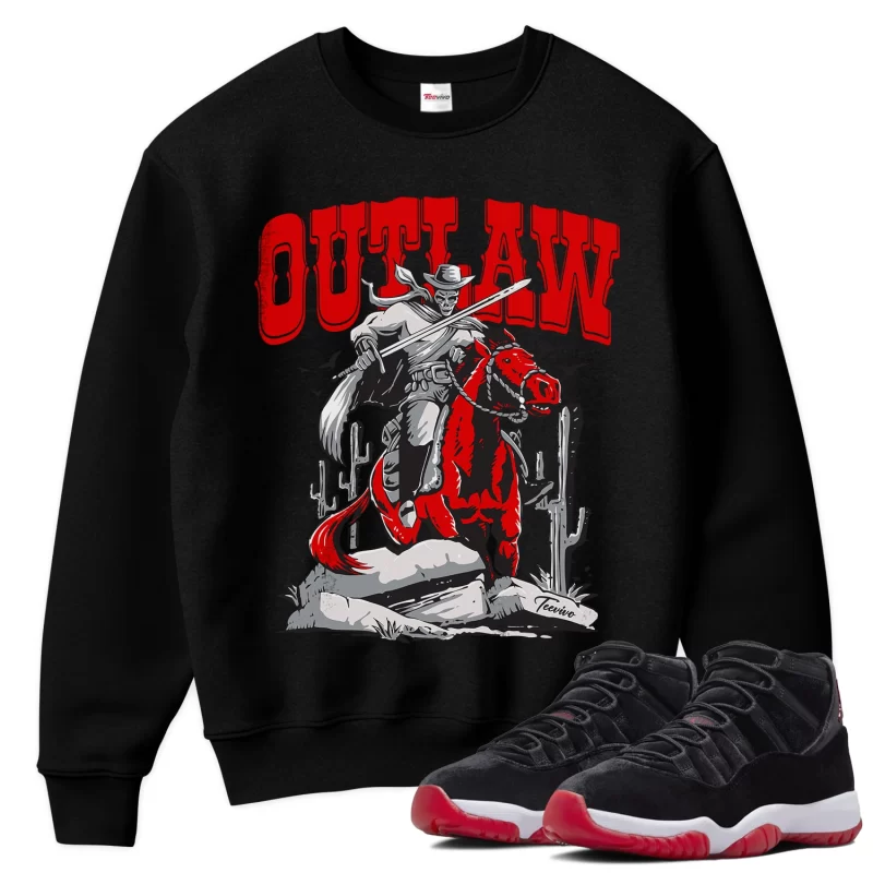 TeeVivo Sweatshirt Match Air Jordan 11 Retro Bred Velvet Outlaw – Air Jordan 11 Sweatshirt, AJ11 Sweatshirt