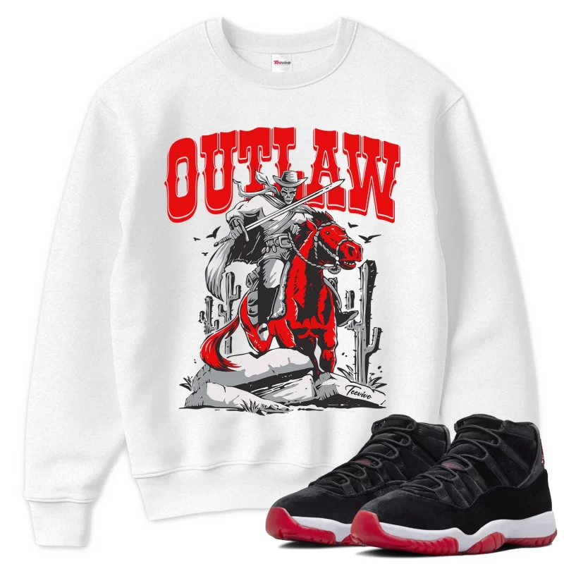 TeeVivo Sweatshirt Match Air Jordan 11 Retro Bred Velvet Outlaw – Air Jordan 11 Sweatshirt, AJ11 Sweatshirt