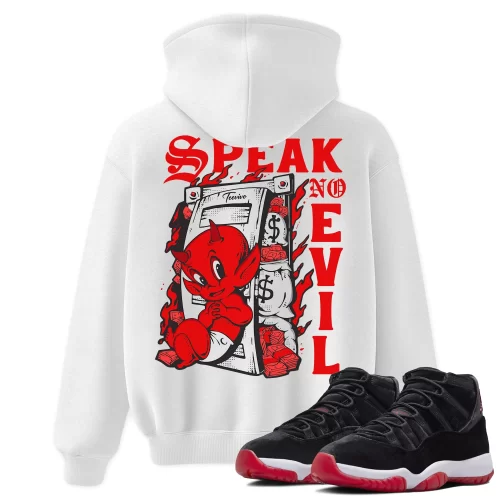 TeeVivo Hoodie Match Air Jordan 11 Retro Bred Velvet Speak no evil – Air Jordan 11 Hoodie, AJ11 Hoodie