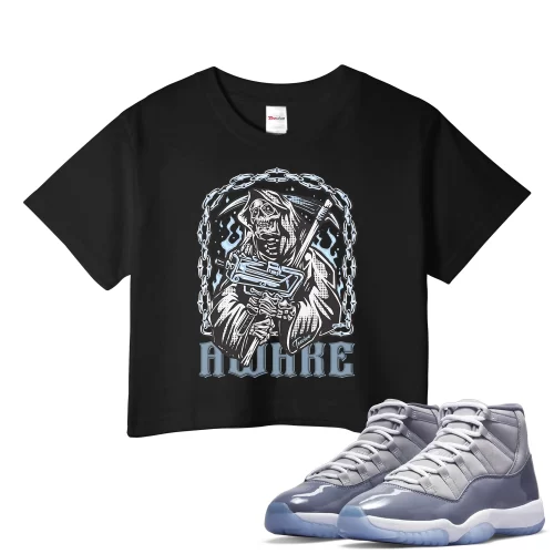 TeeVivo Crop Top Match Air Jordan 11 Retro Cool Grey Awake – Air Jordan 11 Crop Top, AJ11 Crop Top