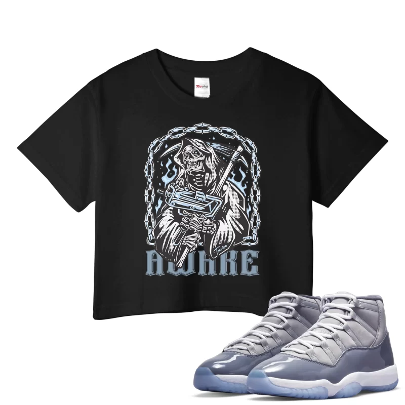 TeeVivo Crop Top Match Air Jordan 11 Retro Cool Grey Awake – Air Jordan 11 Crop Top, AJ11 Crop Top