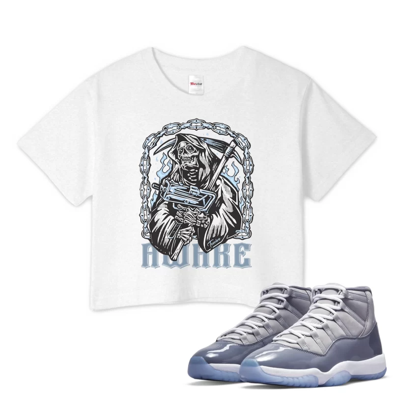 TeeVivo Crop Top Match Air Jordan 11 Retro Cool Grey Awake – Air Jordan 11 Crop Top, AJ11 Crop Top