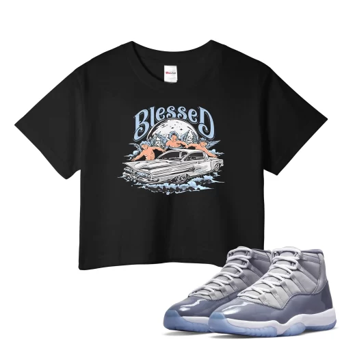 TeeVivo Crop Top Match Air Jordan 11 Retro Cool Grey Blessed – Air Jordan 11 Crop Top, AJ11 Crop Top