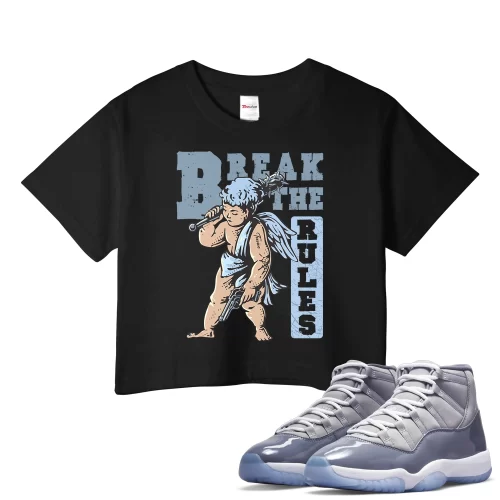 TeeVivo Crop Top Match Air Jordan 11 Retro Cool Grey Break the rules – Air Jordan 11 Crop Top, AJ11 Crop Top