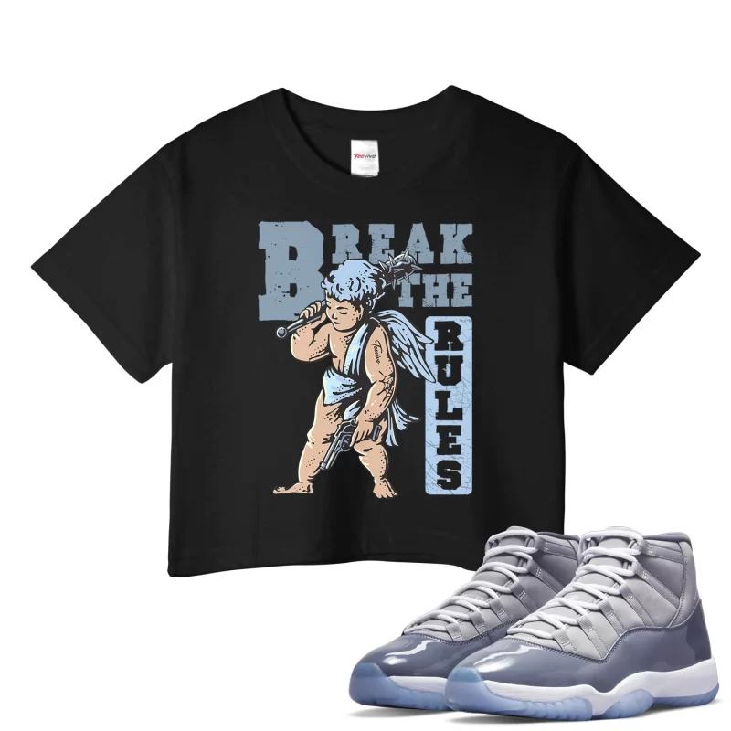 TeeVivo Crop Top Match Air Jordan 11 Retro Cool Grey Break the rules – Air Jordan 11 Crop Top, AJ11 Crop Top