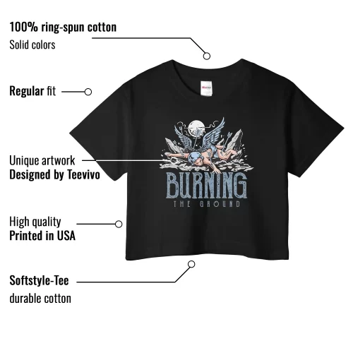 TeeVivo Crop Top Match Air Jordan 11 Retro Cool Grey Burning the ground – Air Jordan 11 Crop Top, AJ11 Crop Top