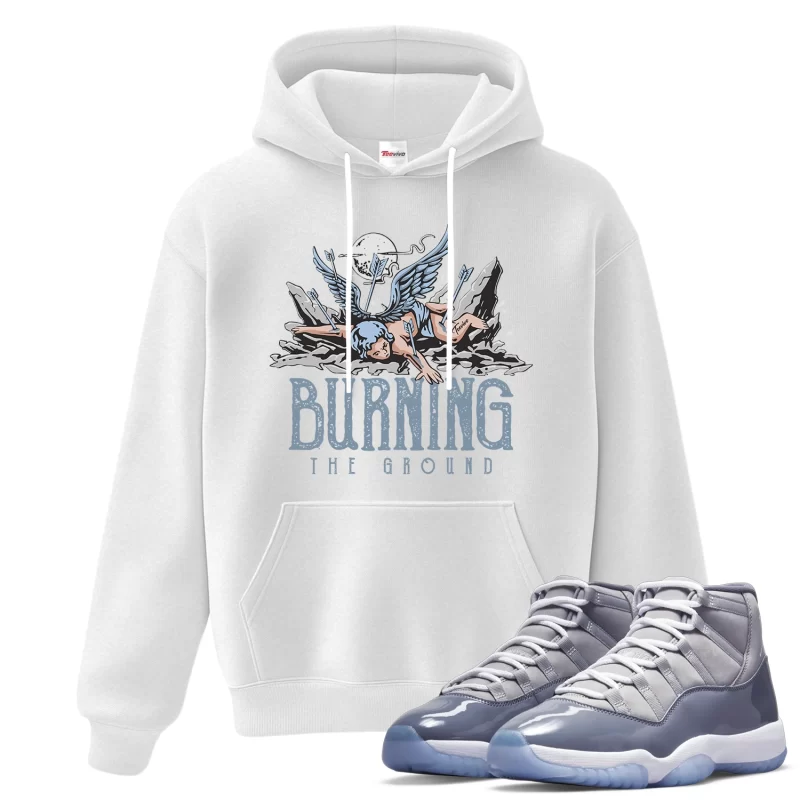 TeeVivo Hoodie Match Air Jordan 11 Retro Cool Grey Burning the ground – Air Jordan 11 Hoodie, AJ11 Hoodie