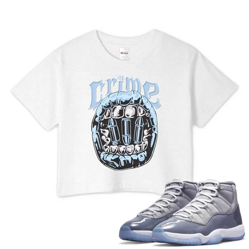 TeeVivo Crop Top Match Air Jordan 11 Retro Cool Grey Crime – Air Jordan 11 Crop Top, AJ11 Crop Top