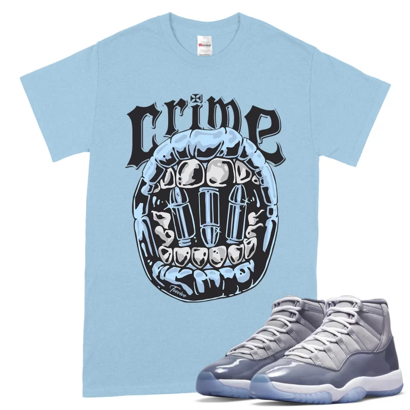 TeeVivo T-Shirt Match Air Jordan 11 Retro Cool Grey Crime – Air Jordan 11 Shirt, AJ11 Shirt