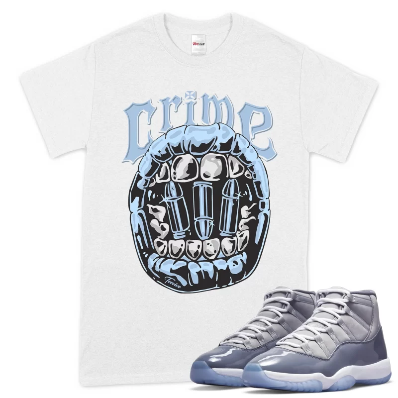 TeeVivo T-Shirt Match Air Jordan 11 Retro Cool Grey Crime – Air Jordan 11 Shirt, AJ11 Shirt