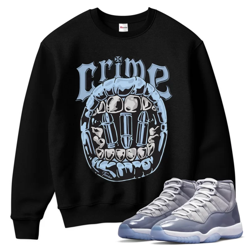 TeeVivo Sweatshirt Match Air Jordan 11 Retro Cool Grey Crime – Air Jordan 11 Sweatshirt, AJ11 Sweatshirt