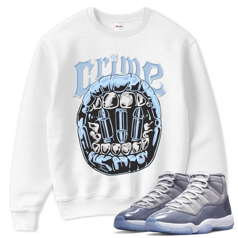 TeeVivo Sweatshirt Match Air Jordan 11 Retro Cool Grey Crime – Air Jordan 11 Sweatshirt, AJ11 Sweatshirt