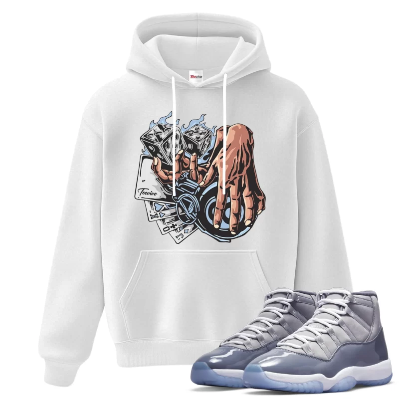 TeeVivo Hoodie Match Air Jordan 11 Retro Cool Grey Gambling – Air Jordan 11 Hoodie, AJ11 Hoodie