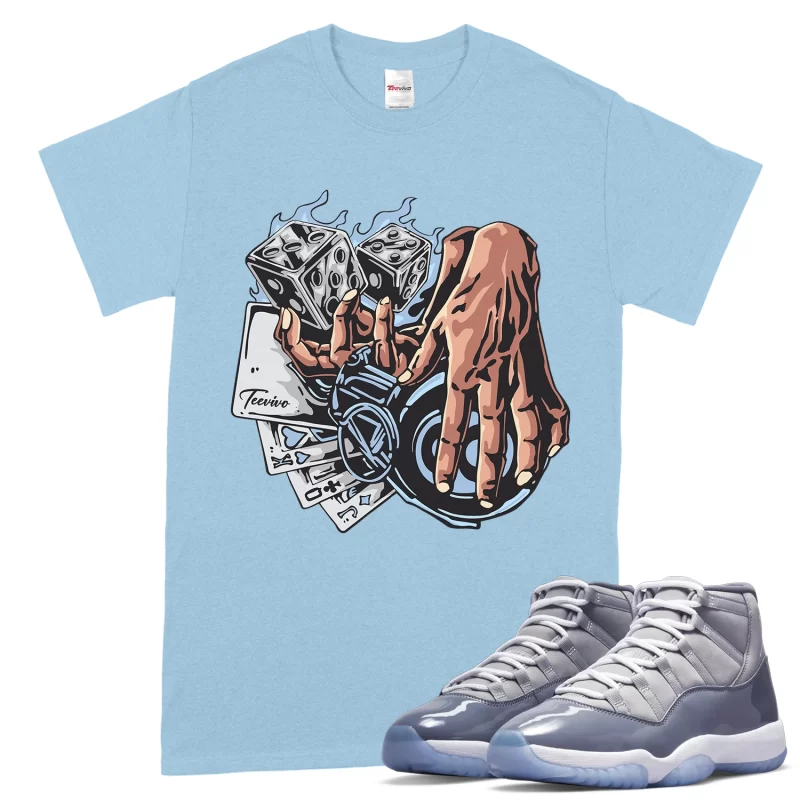 TeeVivo T-Shirt Match Air Jordan 11 Retro Cool Grey Gambling – Air Jordan 11 Shirt, AJ11 Shirt