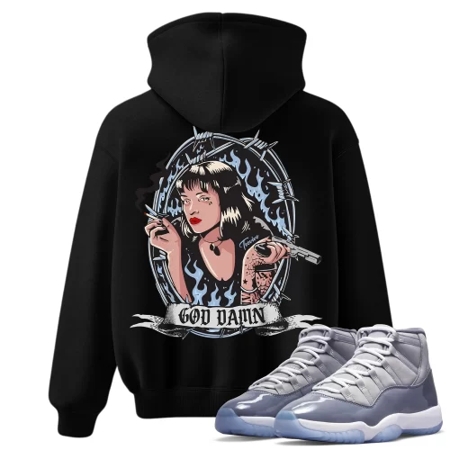 TeeVivo Hoodie Match Air Jordan 11 Retro Cool Grey God Daaamn – Air Jordan 11 Hoodie, AJ11 Hoodie