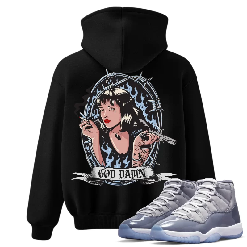 TeeVivo Hoodie Match Air Jordan 11 Retro Cool Grey God Daaamn – Air Jordan 11 Hoodie, AJ11 Hoodie