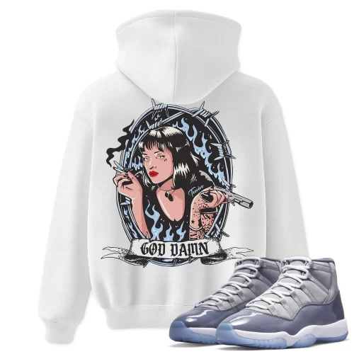 TeeVivo Hoodie Match Air Jordan 11 Retro Cool Grey God Daaamn – Air Jordan 11 Hoodie, AJ11 Hoodie