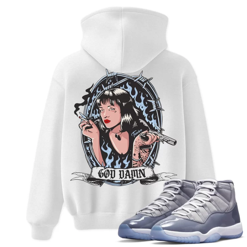TeeVivo Hoodie Match Air Jordan 11 Retro Cool Grey God Daaamn – Air Jordan 11 Hoodie, AJ11 Hoodie