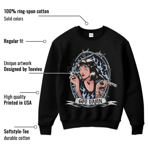 TeeVivo Sweatshirt Match Air Jordan 11 Retro Cool Grey God Daaamn – Air Jordan 11 Sweatshirt, AJ11 Sweatshirt