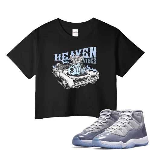 TeeVivo Crop Top Match Air Jordan 11 Retro Cool Grey Heaven vibes – Air Jordan 11 Crop Top, AJ11 Crop Top