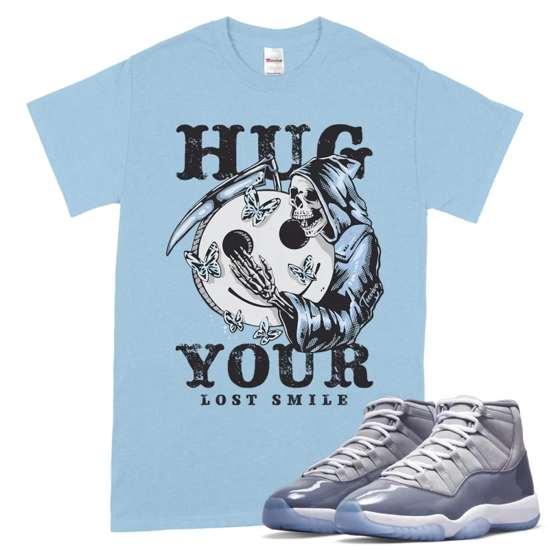 TeeVivo T-Shirt Match Air Jordan 11 Retro Cool Grey Hug your lost smile – Air Jordan 11 Shirt, AJ11 Shirt