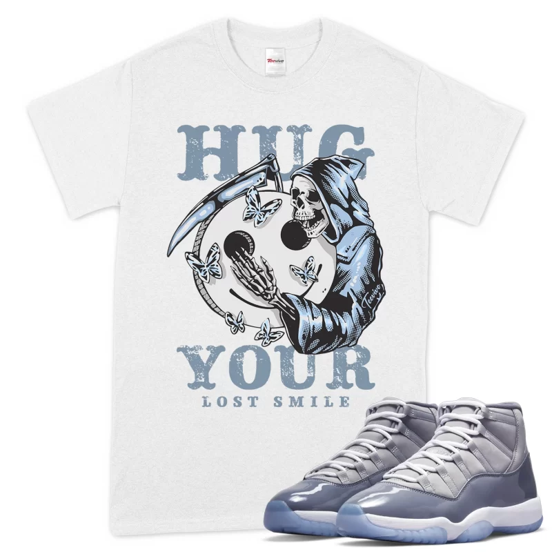 TeeVivo T-Shirt Match Air Jordan 11 Retro Cool Grey Hug your lost smile – Air Jordan 11 Shirt, AJ11 Shirt