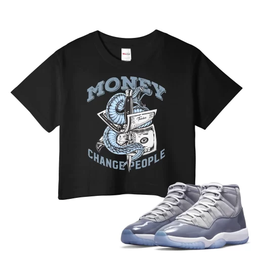 TeeVivo Crop Top Match Air Jordan 11 Retro Cool Grey Money change people – Air Jordan 11 Crop Top, AJ11 Crop Top