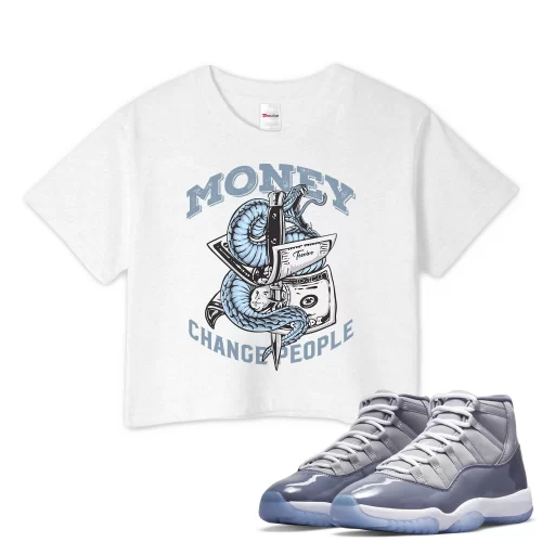 TeeVivo Crop Top Match Air Jordan 11 Retro Cool Grey Money change people – Air Jordan 11 Crop Top, AJ11 Crop Top