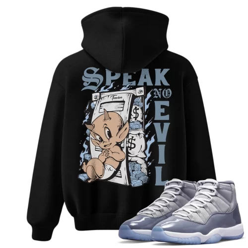 TeeVivo Hoodie Match Air Jordan 11 Retro Cool Grey Speak no evil – Air Jordan 11 Hoodie, AJ11 Hoodie