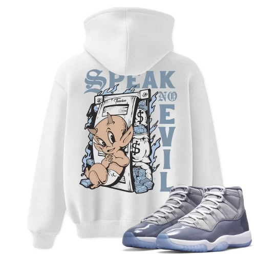 TeeVivo Hoodie Match Air Jordan 11 Retro Cool Grey Speak no evil – Air Jordan 11 Hoodie, AJ11 Hoodie