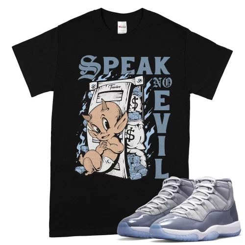 TeeVivo T-Shirt Match Air Jordan 11 Retro Cool Grey Speak no evil – Air Jordan 11 Shirt, AJ11 Shirt