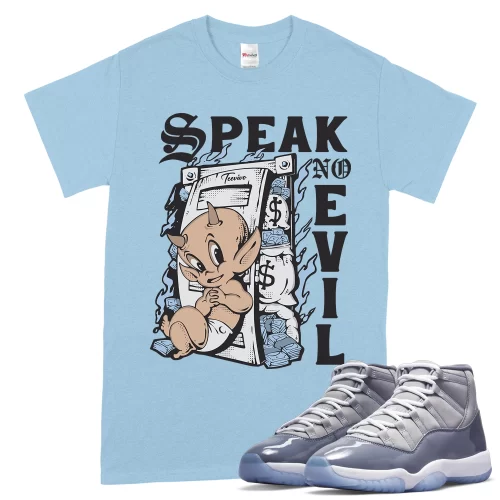 TeeVivo T-Shirt Match Air Jordan 11 Retro Cool Grey Speak no evil – Air Jordan 11 Shirt, AJ11 Shirt