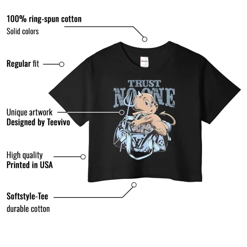TeeVivo Crop Top Match Air Jordan 11 Retro Cool Grey Trust no one – Air Jordan 11 Crop Top, AJ11 Crop Top