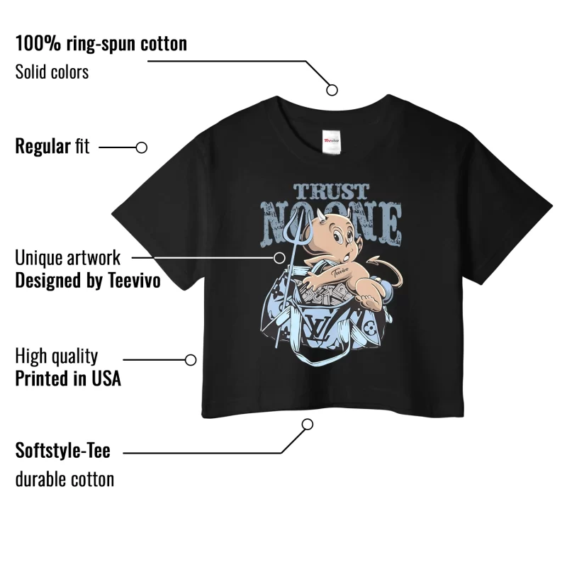 TeeVivo Crop Top Match Air Jordan 11 Retro Cool Grey Trust no one – Air Jordan 11 Crop Top, AJ11 Crop Top