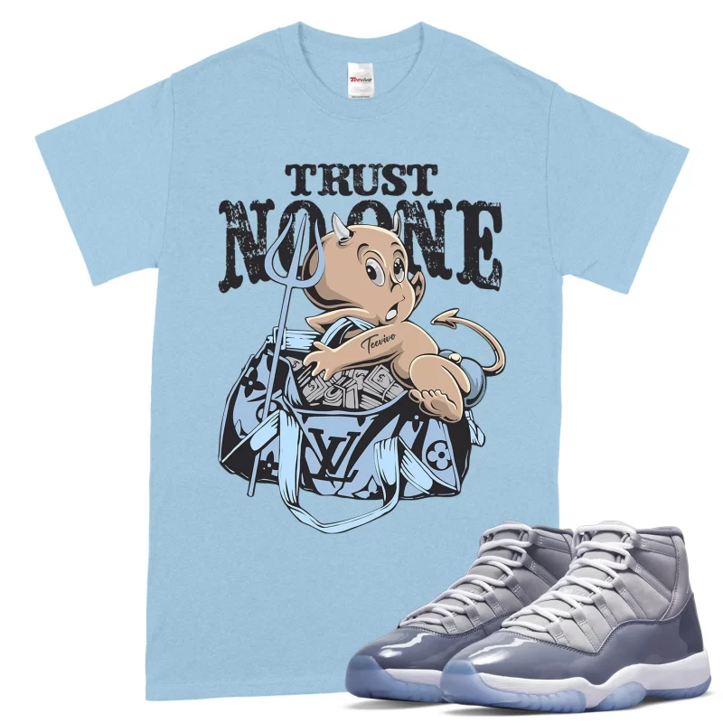 TeeVivo T-Shirt Match Air Jordan 11 Retro Cool Grey Trust no one – Air Jordan 11 Shirt, AJ11 Shirt